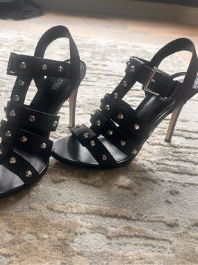 Michael Kors Black Studded Strappy Heels